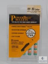 20 Rounds Power Belt Bullets For Muzzle Loaders, .50 Caliber 295 Grain HP Copper-Clad