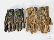 Two Pair Camouflaged Gloves, One Pair Large