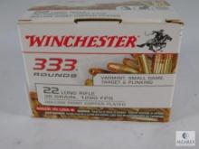 333 Rounds Winchester .22 Long Rifle 36 Grain Hollow Point Copper Plated