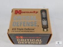 20 Shotshells Hornady Critical Defense 410 Triple Defense - FTX Slug & Two Round Balls