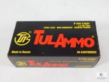 50 Rounds TulAmmo 9mm Luger 115 Grain FMJ Steel Case Non-Corrosive Berdan Primed