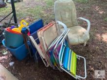 Large Lot of Folding Chairs, Beach Chairs