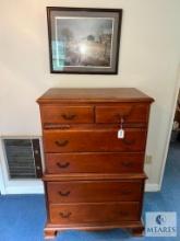 Chest of Drawers and Framed Landscape Print
