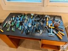 LARGE Lot of Green Handled and Wooden Handled Kitchen Items