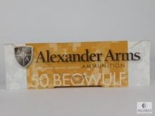 20 Rounds Alexander Arms .50 Beowulf Brass-Cased Boxer-Primed
