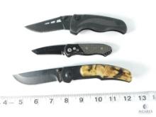 Lot of Three Folding Knives - Maxam, Blackie Collins Plastic Knife, and Other