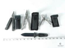 Lot of Four Knives - Executive Letter Opener II, Multitool, Stainless Steel Multi Tool, and Mini