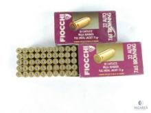 100 Rounds Fiocchi 32 Auto 7.62 Browning 73 Grain FMJ