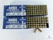 100 Rounds Fiocchi 9mm 115 Grain FMJ