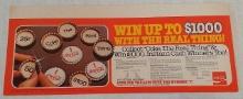Vintage 1981 Coke Coca-Cola Advertising Store POS Header Card Sign Cap Contest Cardboard 6-1/2x15''