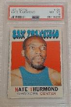 Graded Slabbed PSA 8 Vintage Error Variation 1971 Topps NBA Basketball No Number Back Nate Thurmond