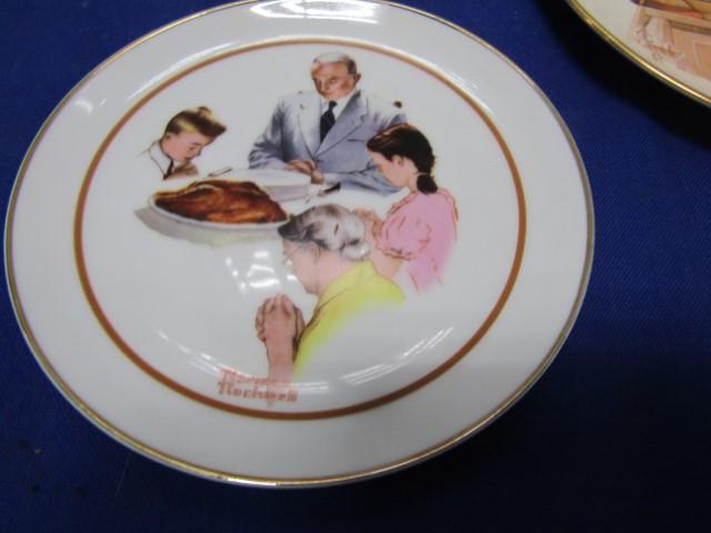 3 Small Special Edition Norman Rockwell Plates And A Joseph C. Leyendecker