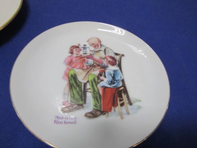 3 Small Special Edition Norman Rockwell Plates And A Joseph C. Leyendecker