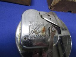 Vtg 1920s Kriss Kross Stropper Razor Blade Sharpener W/box