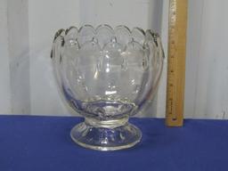 Large Lead Crystal Rose Bowl