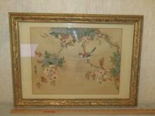 Vtg Signed Japanese Painting On Rice Paper