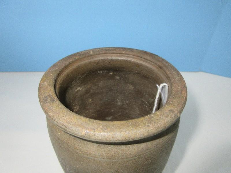 Vintage Pottery Salt Glaze Textured Finish Storage Crock Vessel- 7"H, Top 4 3/8"