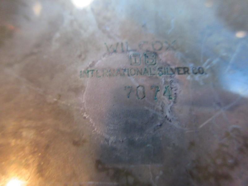 7pc International Silver Co. Wilcox Silverplate Rochelle Tea Set w/Waste Bowl & Rectangular