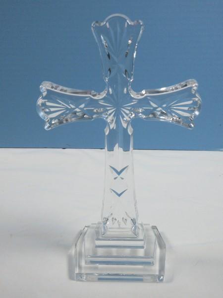 Waterford Crystal 8" Scalloped Edge Cross Figurine
