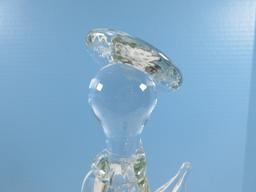 Hand Blown Glass 16" Figural Angel Tea Light Candle Holder