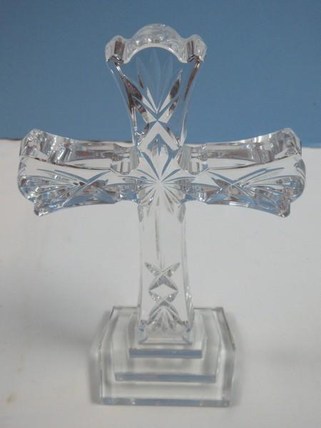 Waterford Crystal Scalloped Edge Cross 8" Figurine