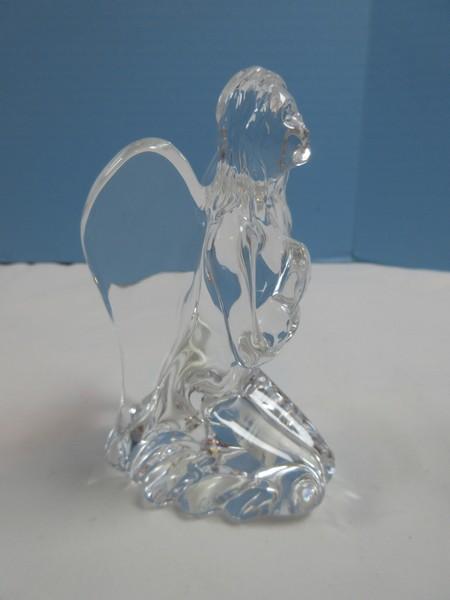 Waterford Crystal Celestial Angel Collection 4 3/4" Kneeling Angel Figurine Retired Piece