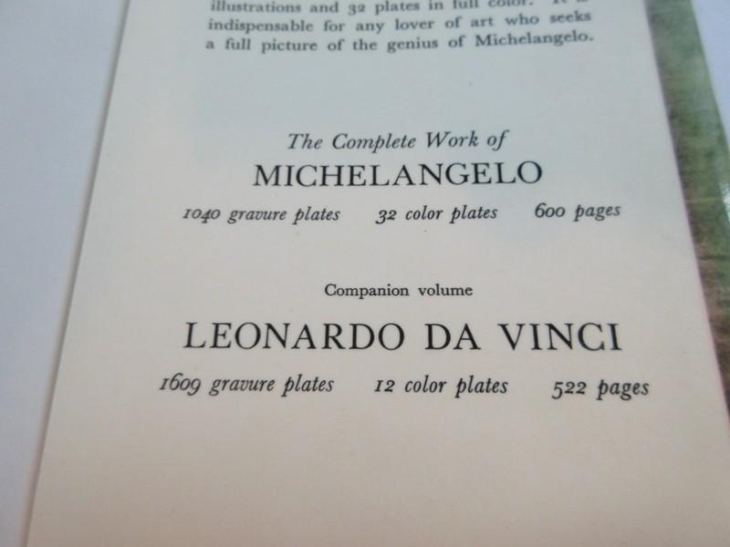 The Complete Work of Michelangelo Coffee table Books Circa 1965