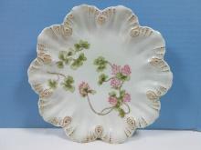 Rare Find Antique Limoges AL Anchor Mark Porcelain Scalloped 8 1/8" Round Coupe Plate Hand