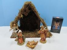 6pc Roman Inc. Heirloom Nativity 90th Anniversary Fontanini Stable w/Holy Family & Gloria