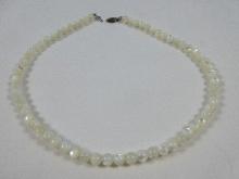 Beautiful Mother of Pearl Beaded Choker Necklace, 16" End to End