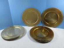 Lot 6 Pack Ashland 13" Gold Leaf Finish New Chargers 13" Round Beaded & Other Chargers