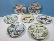 Set of 7 Collectors World Book Annual Christmas 9 1/4" Plate Series From The Original Paintings