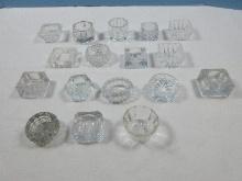 Collection 17 Crystal/Glass Salt Cellars Various Designs & Sizes