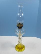 Rare Find Remarkable Pressed Glass Spiral Pedestal 17 1/4" Kerosine Oil Lamp