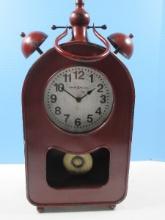 Unique Howard Miller Ruthis Mantel Metal Case Clock w/ Pendulum Antique Distress Patina