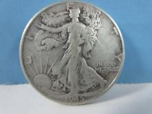 1945 Walking Liberty Silver Half Dollar Coin Philadelphia No Mint Mark 90% Silver