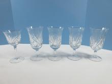 Signed Set of 4 Gorham Crystal Clear Cherrywood Pattern 6 7/8" Iced Tea Goblet Stemware