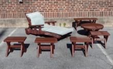 7 Pcs Outdoor Furniture Incl Lounge Chair
