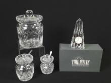 5 Pcs Waterford Crystal incl Desk Clock