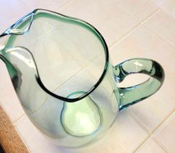 Green Tinted Glass Pitcher $1 STS