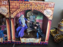 (LR) LOT OF (3) HARRY POTTER CLASSIC SCENES SECTION FIGURINES TO INCLUDE THE CHAMBER OF KEYS,
