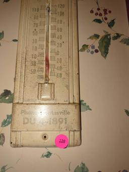 (KIT) VINTAGE METAL ADVERTISING THERMOMETER, CAPITAL BREAD. IN GOOD FADED CONDITION FOR THE ITEMS