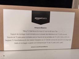(BR2) AMAZONBASICS TILTING TV WALL MOUNT FOR MOST 37"-80" TVS. BOX HAS NEVER BEEN OPENED, SEALED