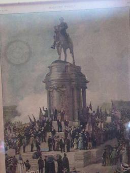 (LR)FRAMED AND DOUBLE MATTED JUNE 14 1890 HARPER'S WEEKLY, SCENE AT THE UNVEILING OF THE MONUMENT TO