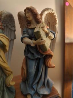 (LR) LOT OF 3 CERAMIC ANGEL FIGURINES, 10 3/4"H AND 10"H