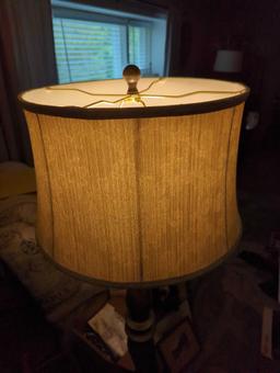 (LR)FLOOR LAMP, CLOTH SHADE, 62"H