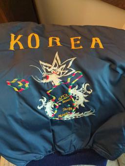 (LR) VINTAGE MEN'S UNITED STATES MILITARY KOREA SOUVENIR JACKET MA-1 BOMBER WAR COAT, APPEARS TO FIT