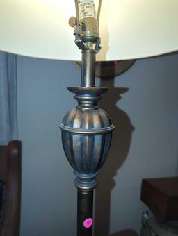 (LR) FLOOR LAMP, WITH SHADE AND FINIAL, 62 1/2"H, TESTED WORKING