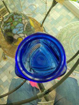 Blue Triangular Jar $2 STS