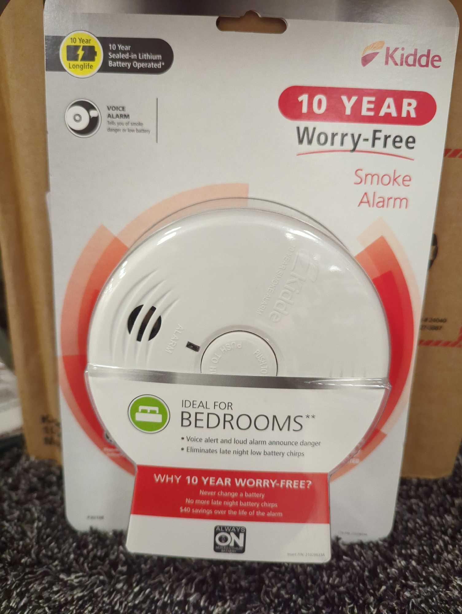 Box Lot of 3 Kidde 10 Year Worry-Free Sealed Battery Smoke Detector with Photoelectric Sensor and
